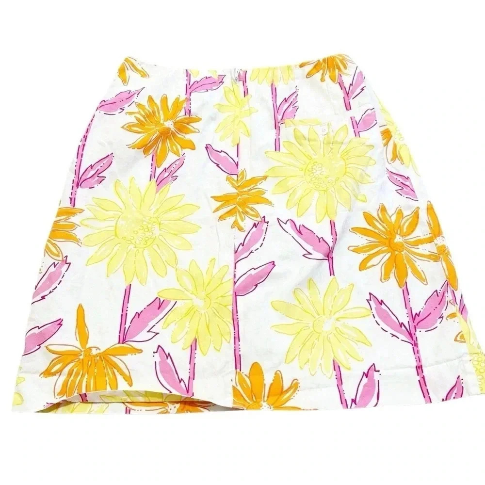 Lilly Pulitzer• Vintage glow in the dark floral midi skirt - Picture 2 of 7